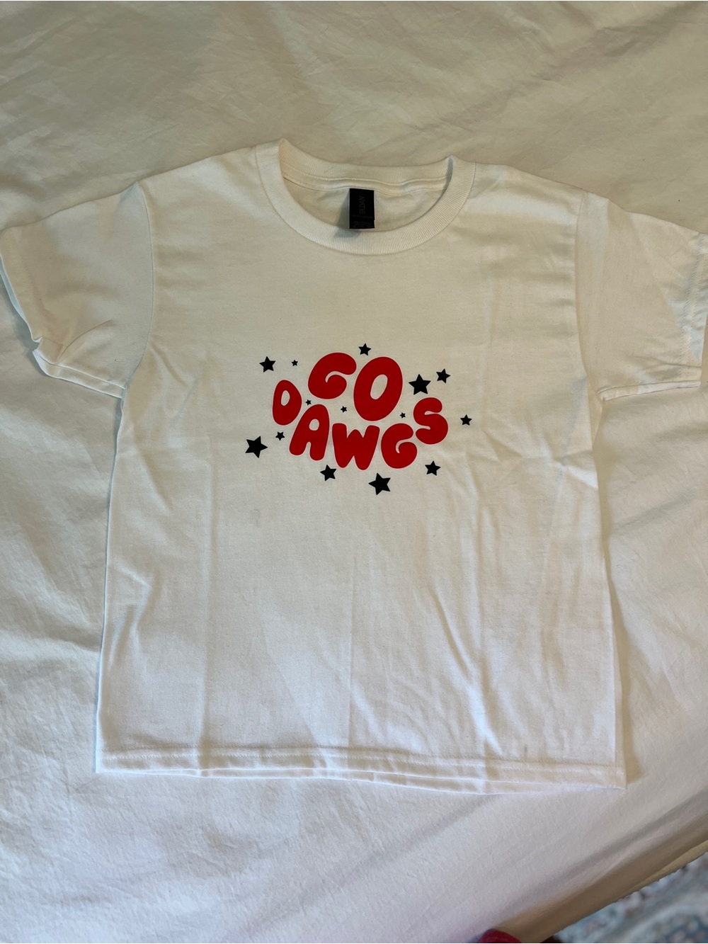 UGA - White Kids Tee with Red "GO DAWGS" Graphic
